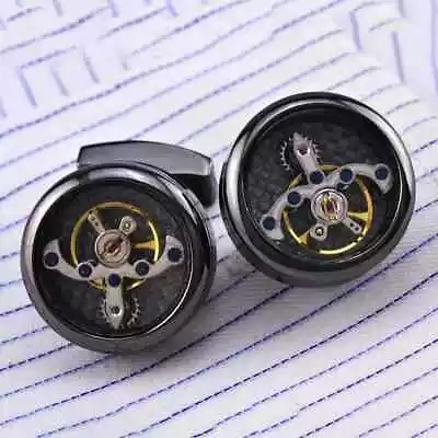 High Quality Movement Tourbillon Cufflinks For Mens Wedding Steampunk Cufflinks • $12.79