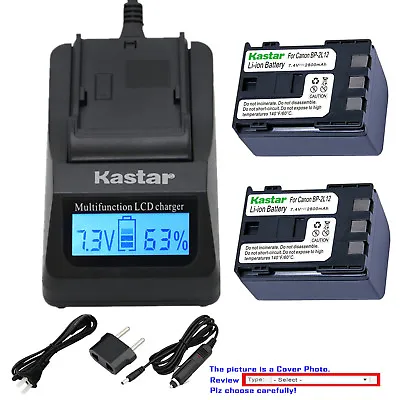 Kastar Battery LCD Fast Charger For Canon NB-2L12 & Canon VIXIA HV40 VIXIA HV30 • $52.99