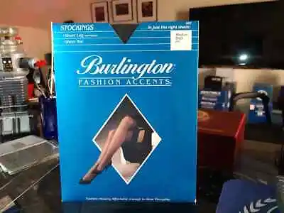 NOS Vintage Burlington Seamless Stockings Medium 100% Nylon.Black • $12