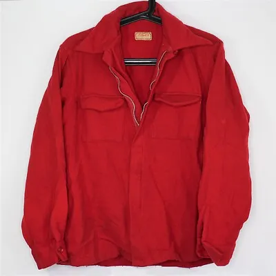 Vintage McGregor Men Medium Loop Collar Wool Pointed Collar Full Zip Jacket P154 • $34.99