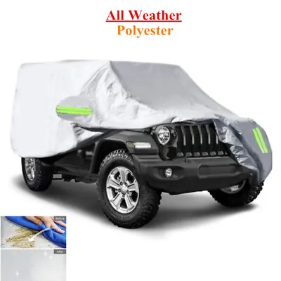 US All Weather Car Cover Fitted Water Proof Outdoor Rain Snow Sun Dust Polyester • $44.19