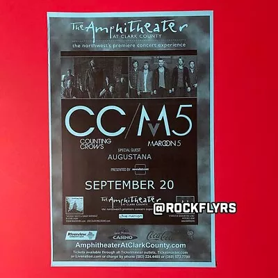 MAROON 5 + COUNTING CROWS 2008 Original 11x17 Tour Concert Street Poster. WA • $45