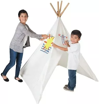 Pacific Play Tents Kids  Painting Cotton Canvas Teepee With Paints - 45  X 64  • $39.63