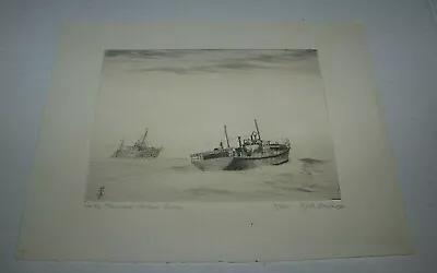 Charles J.A. Wilson Signed Number Etching THOUSAND FATHOM CURVE 27/100 LE • $49.99