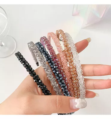 Fashion Women Jewel Gems Pearl Headband Crystal Hair Band Girl Ladies Headwear • £3.29