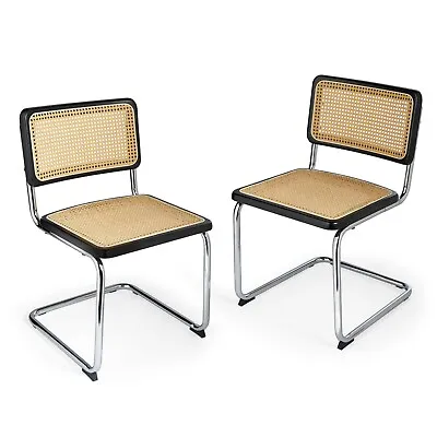 Dining Chairs Set Of 2 | Rattan Cantilever Mid Century Style | Spinningfield • £199.99