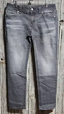 Women's MISS ME Jeans Mid-Rise Skinny Faded Black Gray Size 30 Stretch • $24.95