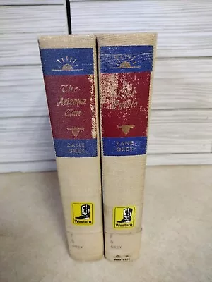 Lot Of 2 Zane Grey Westerns-Hardcover Books Ex-Library -Lost Pueblo/Arizona Clan • $9.95