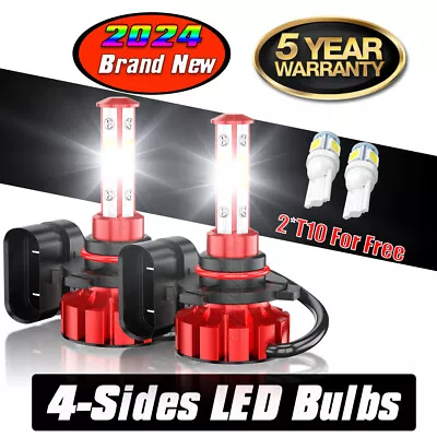 4-Sides 9005 LED Headlight Super Bright Bulbs Kit White 10000LM High/Low Beam • $14.99