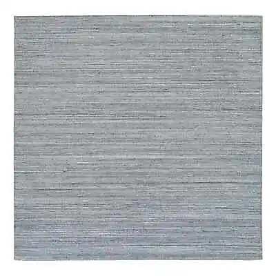 8'1 X8'1  Gray Wool Hand Loomed Modern Striae Design Square Oriental Rug R65561 • $691.20