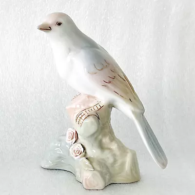 Vintage Bird Figurine Hand-Painted Porcelain Pastels Roses Made In Spain 4.75” T • $24.99