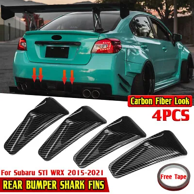 Rear Bumper Diffuser Fin Spoiler Lip Wing Splitter For Subaru STI WRX 2015-2021 • $55.63