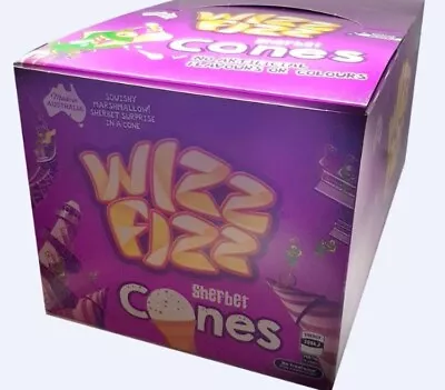 24 X WIZZ FIZZ SHERBET CONES MARSHMALLOW ICE CREAM BULK LOLLIES NOVELTY KIDS • $40.95