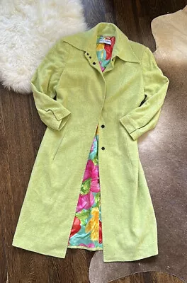 $299.99 • Buy Vintage 1990's Dolce & Gabbana Cheetah Print Women's Coat & Dress Green Silk 42