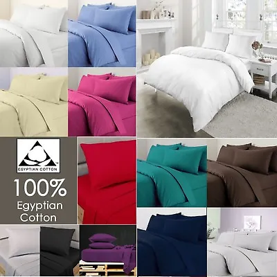 100% Egyptian Cotton Duvet Quilt Cover Bedding Set Single Double King Super King • £3.98