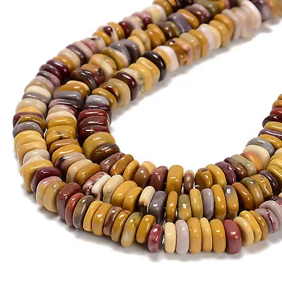 Mookaite Center Drill Pebble Nugget Slice Beads Size 3-5mm X 9-12mm 15.5'' Strd • $8.09