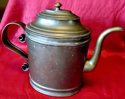 19th Century - Copper - Lidded Teapot - Handmade - Unusual Shape - L@@K!! • $49.50