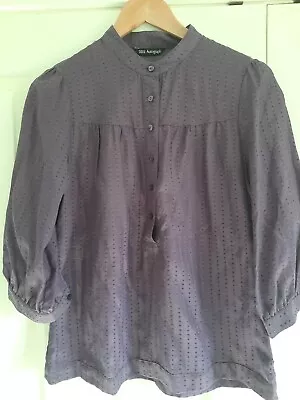 M&S Autograph Size 10 Purple 53% Silk 3/4 Sleeves Boxy Blouse Top • £8.50