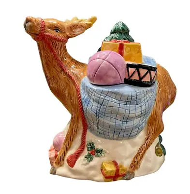 VTG Ceramic Reindeer Deer Christmas Decoration Cookie Jar The Seasons Collection • $31.99