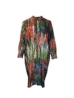 Marina Rinaldi Women's Multicolor Dimora Button Closure Dress NWT • $138.75