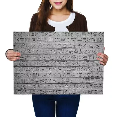 A2 - Egyptian Hieroglyphics Stone Wall Poster 59.4X42cm280gsm(bw) #37020 • £11.99