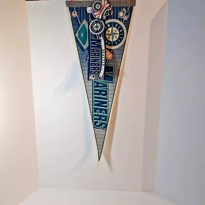 Vintage Seattle Mariners Wincraft MLB Felt Pennant Sticker And Pin Fan Pack • $19.97