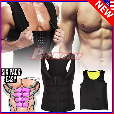 Men Sweat Waist Trainer Vest Weight Loss Neoprene Body Shaper Slimming Sauna • $8