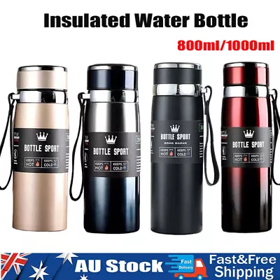 Stainless Steel Water Bottle Double Wall Insulated Drink Cup Flask Thermos Home • $20.99