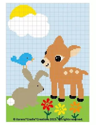 Crochet Patterns- WOODLAND ANIMAL FRIENDS Baby Afghan Graph/Chart Pattern • $6.95