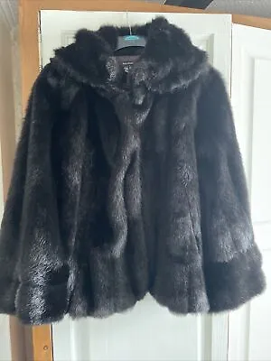 $17.08 • Buy Zara Black Faux Fur Coat Medium