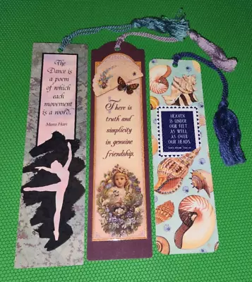 Lot Of 3 Vintage 1990s Quality Artworks Bookmarks Tassel Seashells Dance • $12