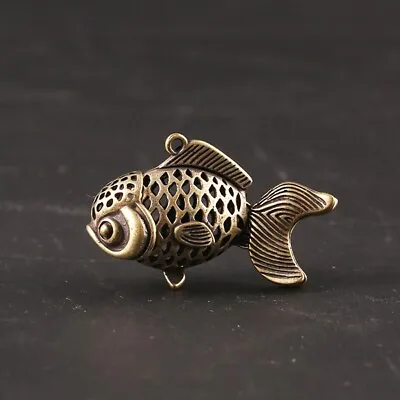 Miniatures Brass Carp Desktop Home Decoration Ornament Sculpture Vintage • $21.51