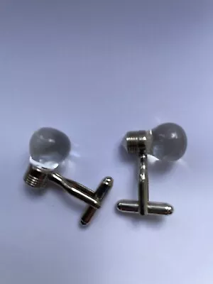 £5.50 • Buy Fun /novelty Silver Tone ‘lightbulb’ Bullet Back Cufflinks 