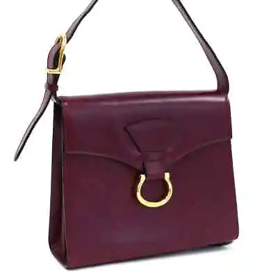 Auth Vintage CELINE Gancini Flap Double Compartments Shoulder Bag S4f1 • $392