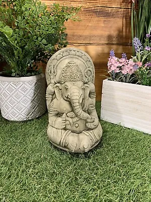 Stone Garden Ganesh Elephant God Cute Buddha Statue Ornament  • £20.95