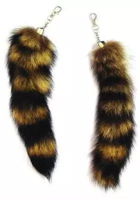 LARGE  RACCOON TAIL KEY CHAIN Rendezvous Animal Fur Racoons Tails New Keychain • $4.30