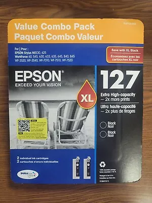 Epson 127 XL Black Ink Cartridges 2-Pack T127120-SVH - Exp. 2026 • $34