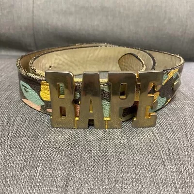 A BATHING APE BAPE Buckle Multi Camo Belt Kanye West Super Rare Nigo Period • $142.50