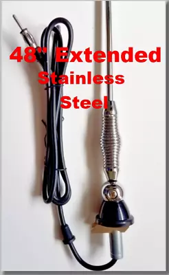 $29.66 • Buy 48  3-Section Adjustable Ball Mount AM-FM Stainless Steel Antenna W/48  Cord
