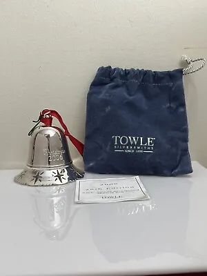 🌲 Towle Silversmiths 2006 Silver Plated Pierced Annual Christmas Bell With Bag • $15.99