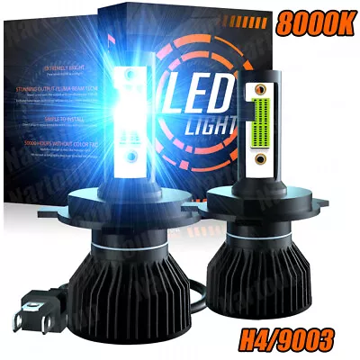 H4 Blue LED Headlight Bulbs Conversion Kit Hi/Low Dual Beam For Car & Motorcycle • $18.99