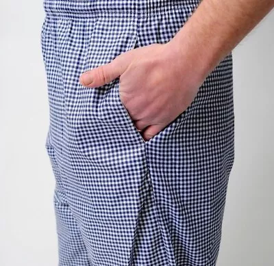 Checked Chefs Work Trousers Catering Trouser Egyptian Cotton 2 Pocket Chef Pant • £9.95