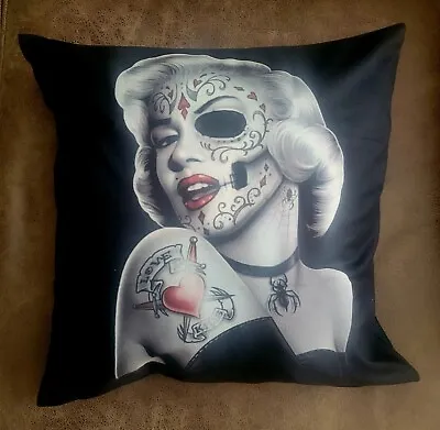 Candy Skull Chicano Style Marilyn Monroe 18x18 Throw Pillow Brand New • $22.99