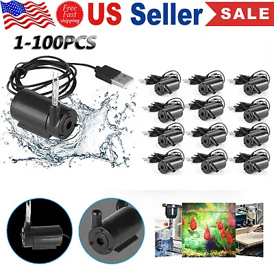 Mini Water Pump Small Mute Submersible 1M USB Cable Garden Home Fountain LOT • $132.95