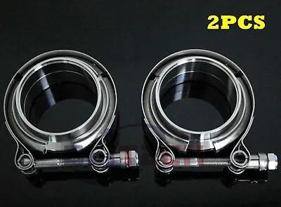 Blitech 2.5  Inch V Band Flange Clamp Kit For Exhaust Pipe Stainless Steel 2 PCS • $35.98