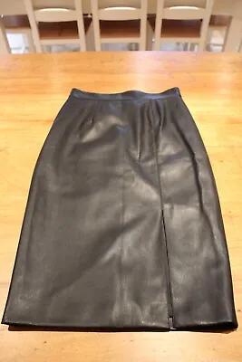 Womens Marks And Spencers Faux Leather Black Pencil Skirt With Split UK 8  • £10