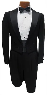 41R Black Peak Lapel Tuxedo Tailcoat Package Debutante Tails White Tie Attire • $101.63