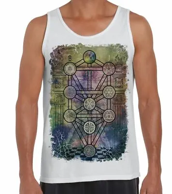 The Tree Of Life Kabbalah Large Print Men's Vest Tank Top - Pagan Wicca Qabalah • £12.95