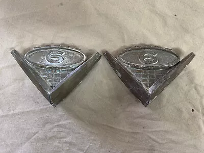 1962-1966 GMC Truck Hood Emblems V6 Set Pair 1963 1964 1965 Pickup BARE METAL • $75