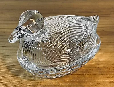 MARTHA STEWART CLEAR DUCK GIBSON COVERED DISH ON NEST~NEW~5 X 4~NEW 30% $ CUT! • $17.50